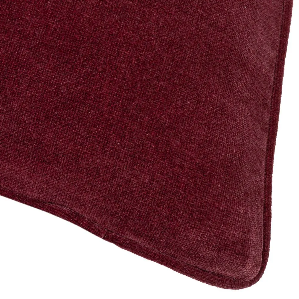 Yard Heavy Chenille Woven Piped Cushion in Wine 4