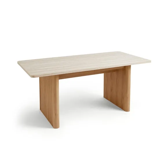 Lucin Travertine Effect 6 Seater Rectangle Dining Table 6