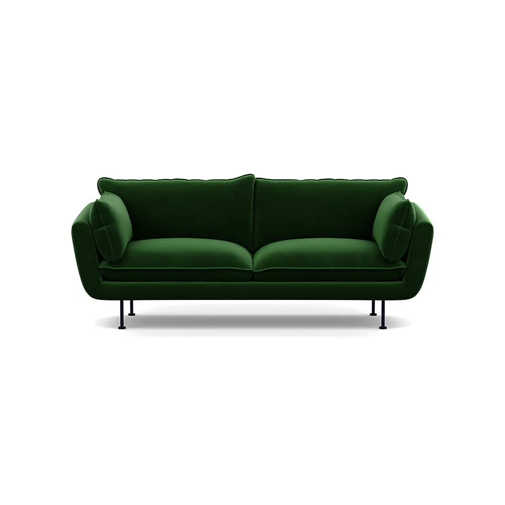 Heal's Allora 3 Seater Sofa Smart Velvet Forest Black Feet