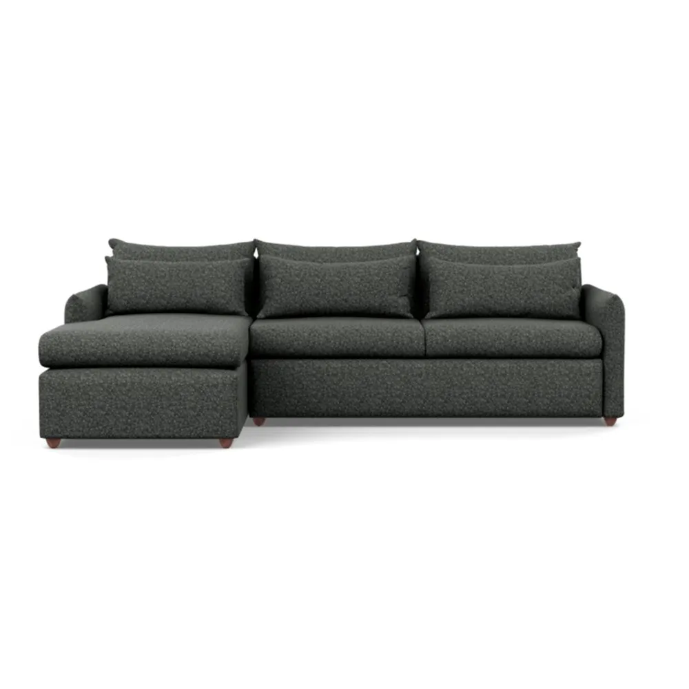 Heal's Pillow Large Left Hand Corner Chaise Brecon Charcoal Chestnut Stain