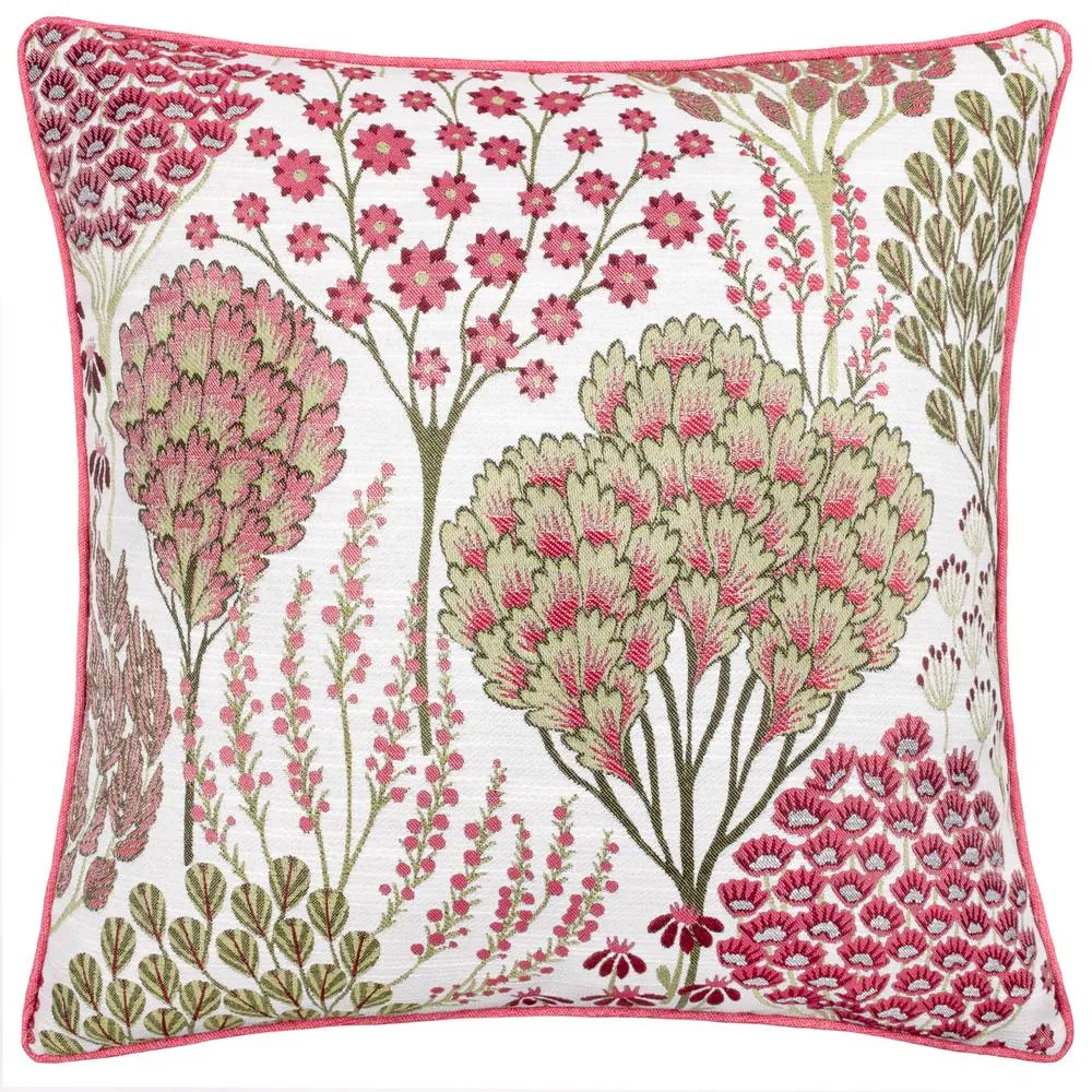 Wylder Ophelia Floral Jacquard Cushion in Red 2