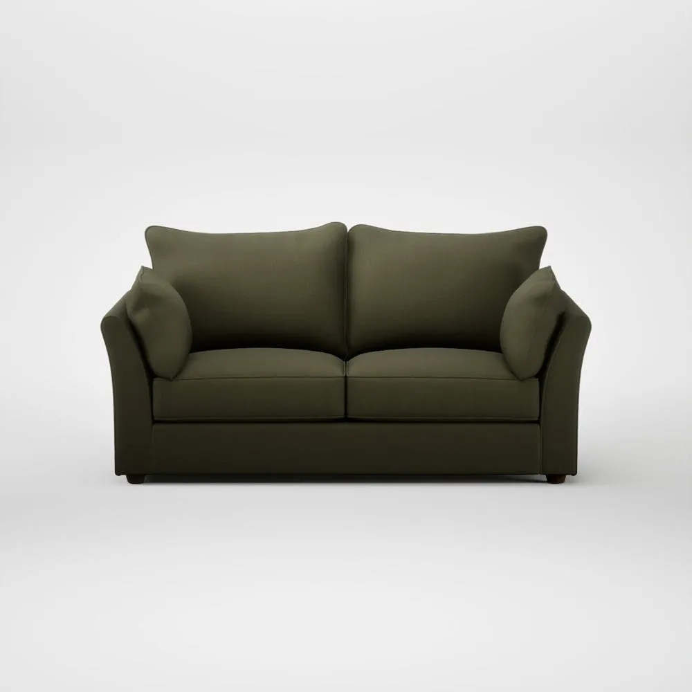 Heal's Tailor 3 Seater Sofa Smart Cotton Linen Myrtle Walnut Stained Feet 1