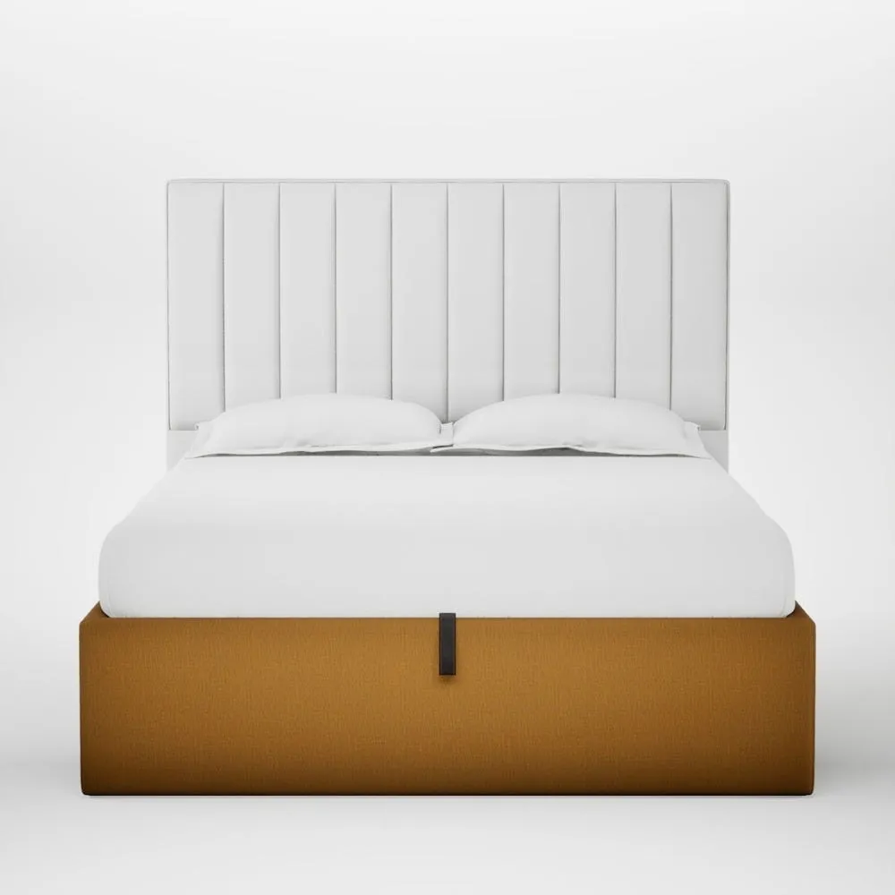 Heal's Lift Storage Divan King Smart Cotton Linen Sahara Natural Feet 1