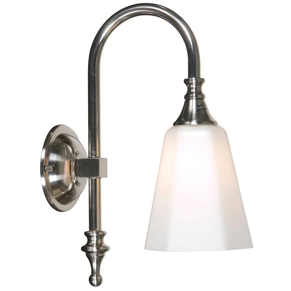 Netlighting Classic Bathroom Wall Light Satin Nickel IP44 in Grey
