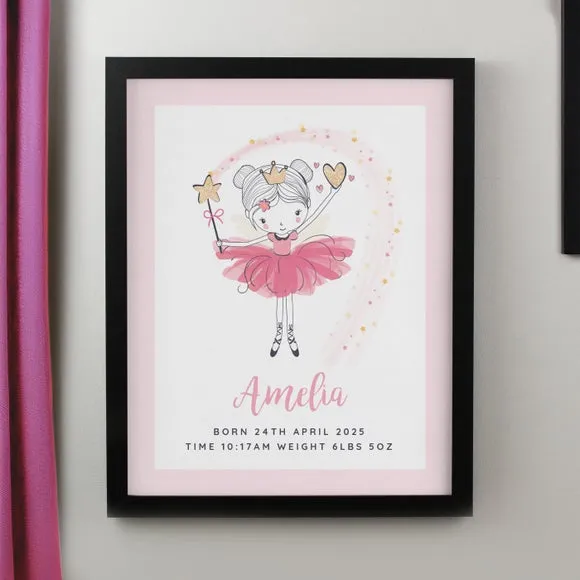 Personalised Princess Ballerina Poster Frame