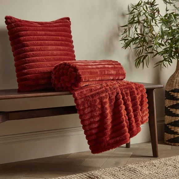 Cosy Ribbed Throw Blanket 130cm x 170cm 4