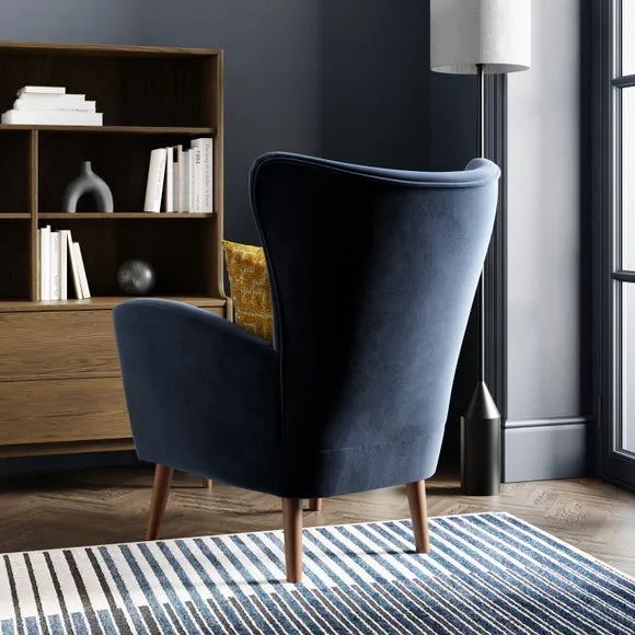 Sven Modern Velvet Wing Chair 5