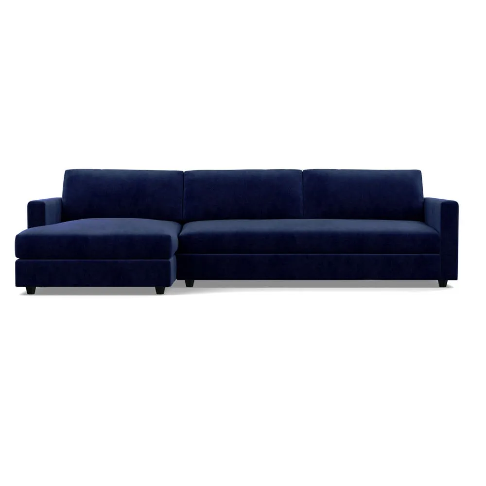 Heal's Nimbus II Complete 4 Seater Corner Chaise LHF Smart Luxe Velvet Midnight Black Feet 1