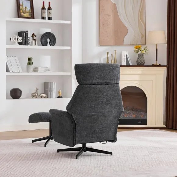 Turiff Manual Recline Swivel Chair and Footstool 5