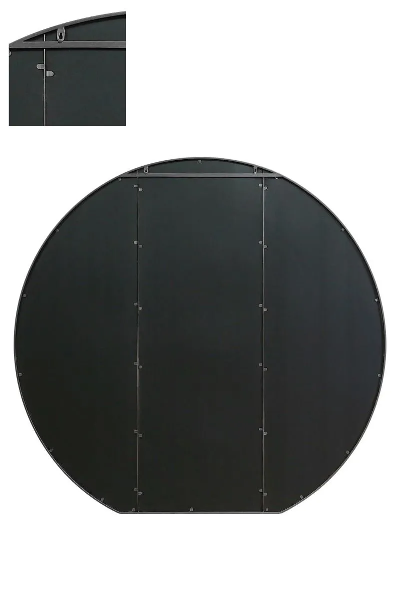 MirrorOutlet Black Framed Flat Bottom Circular Garden Wall Mirror (189CM X 180CM) 4