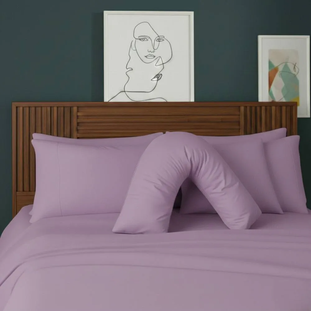 Snug City V Shape Pillowcase for Support Maternity Pillows Polycotton Easy Care in Lilac