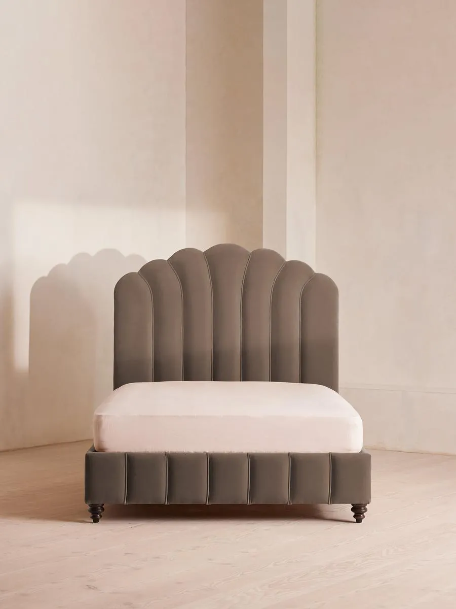 Manette Bed, Super King, Velvet, Taupe