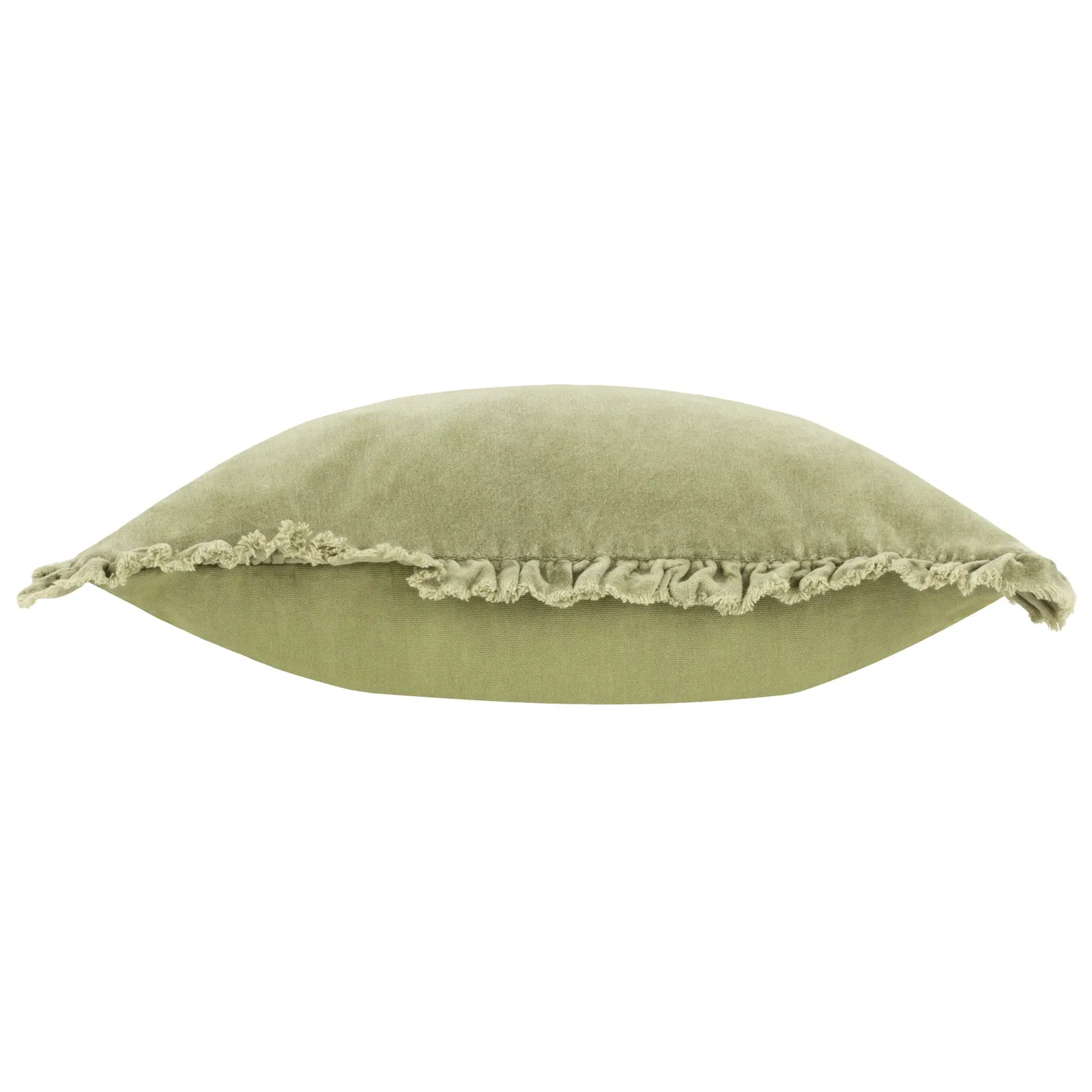 Yard Bertie 100% Cotton Velvet Cushion in Light Green 4