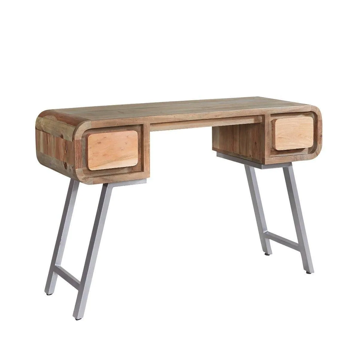 IH Design Daizha Metal & Wood Desk in Brown 2