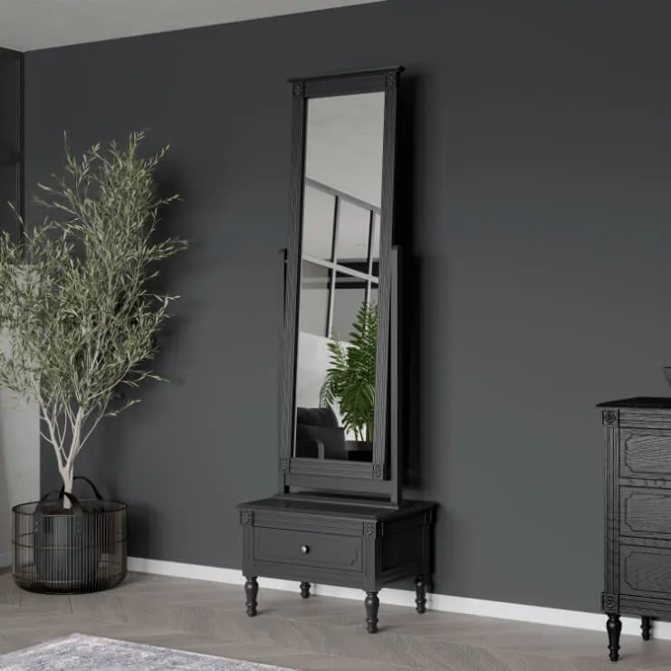 Casterton Storage Mirror, Black