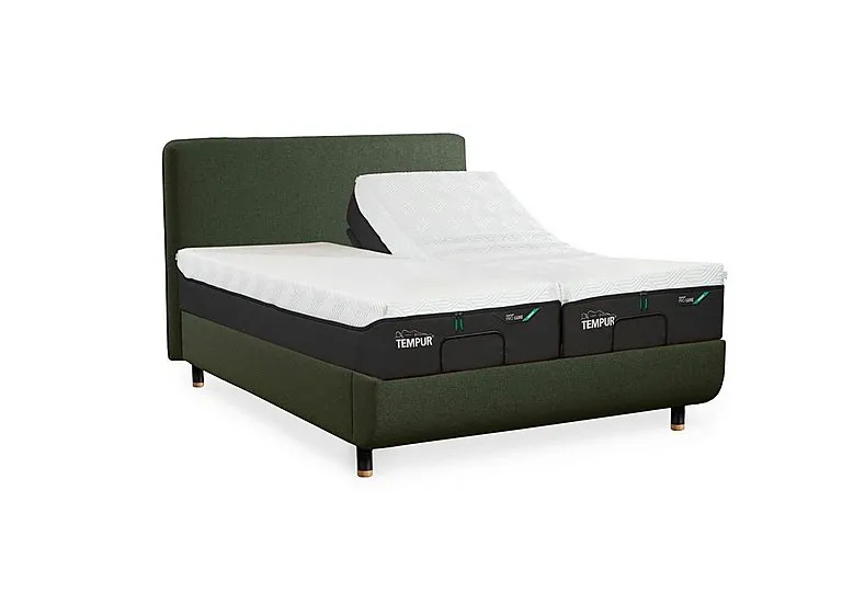 Arc Ergo Smart Base Bed Frame with Form Headboard - King Size - Dark Green