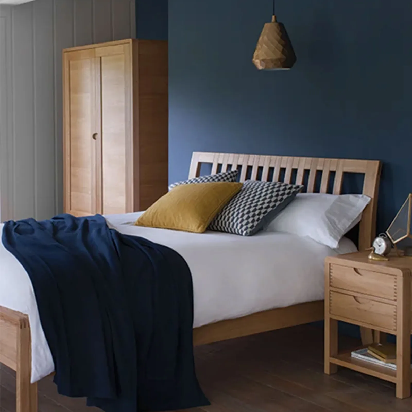 Ercol Bosco 2 Drawer Bedside Cabinet, Neutral Oak | Barker & Stonehouse 2