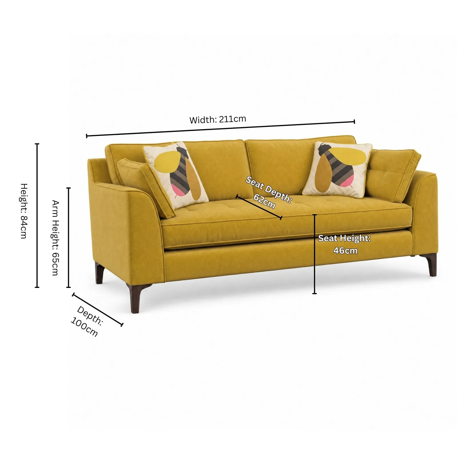 Orla Kiely Arklow Large Sofa, Orange Fabric | Barker & Stonehouse 3