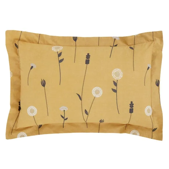 Scandi Floral Grey Oxford Pillowcase