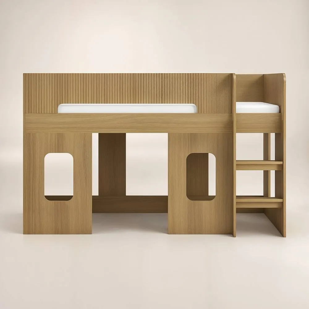 Flair Lino Playhouse Mid Sleeper Bed in Brown 3