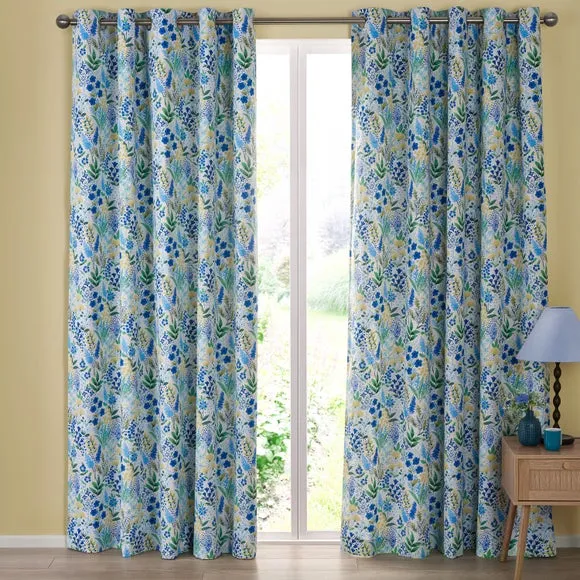 Catherine Lansfield Tilly Floral Reversible Eyelet Curtains 2