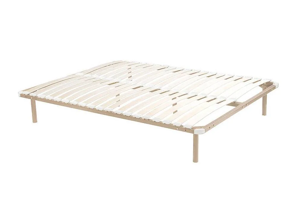 Vente-unique Slatted Bed Base 180 X 200 Cm - 2X19 Slats - With Legs - Beige 3