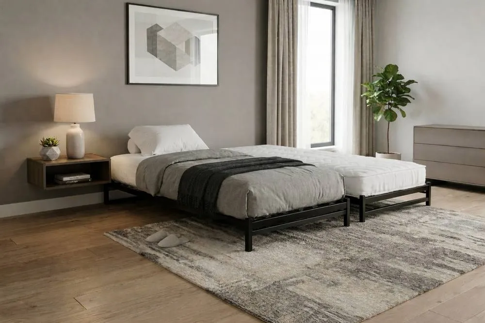 Comfy Living Ltd 3ft Single Black Metal Frame Stacking Beds 2