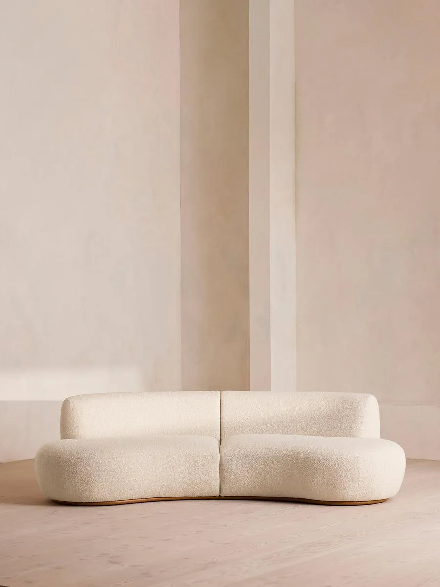 Aline Serpentine Modular Sofa, Three Seater, Natural Boucle