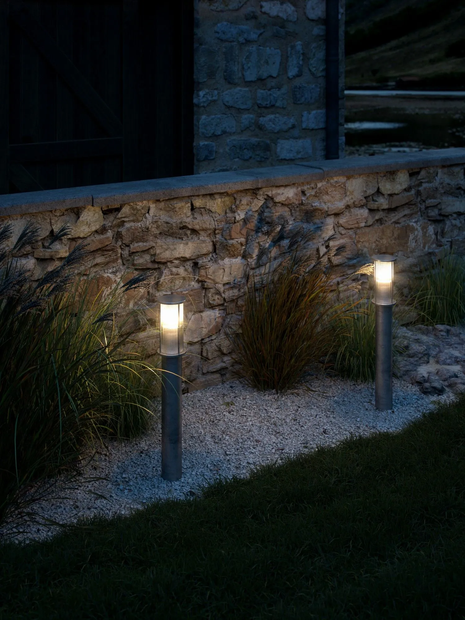 Nordlux Linton Outdoor Post Light Silver Galv Steel Garden E27 IP54 Mains 3