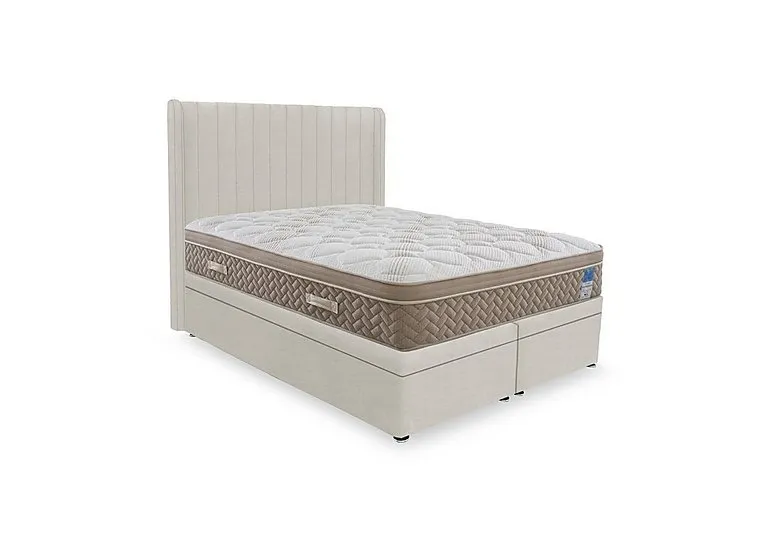 PlushTech Electric End Lift Ottoman Divan Set - King Size - Plush Ecru