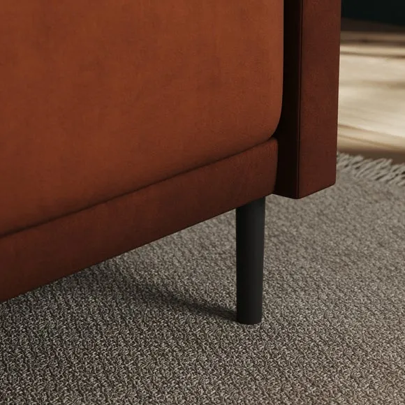 Amali Corner Dining Bench, Matte Plush Velvet 4