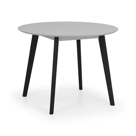 Casa 4 Seater Round Dining Table, Grey and Black 2
