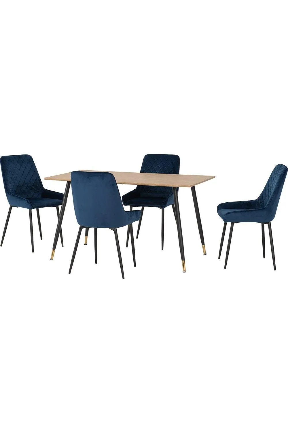 Seconique Hamilton Medium Dining Set with Avery Chairs in Blue 3