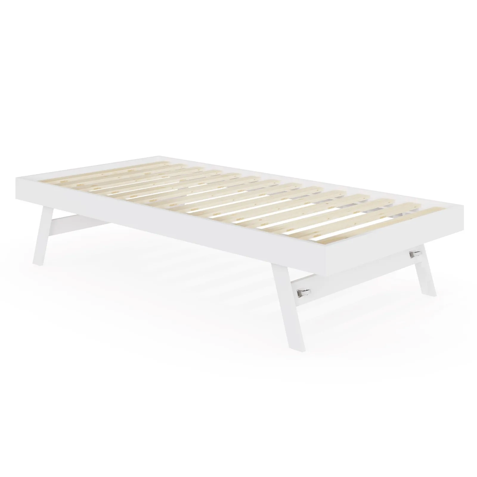 GFW Madrid Wooden Trundle Bed in White 3