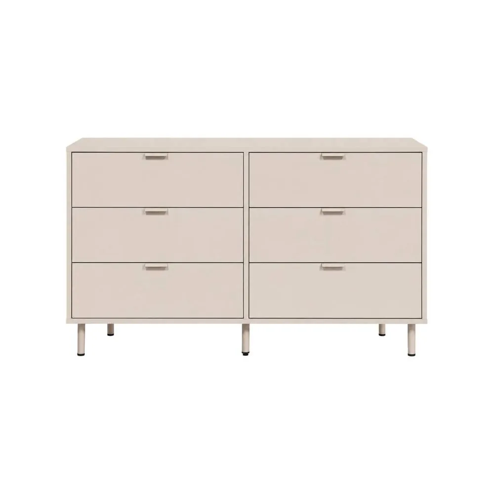 sweeek Chest of 6 drawers wood decor & metal in Beige 3