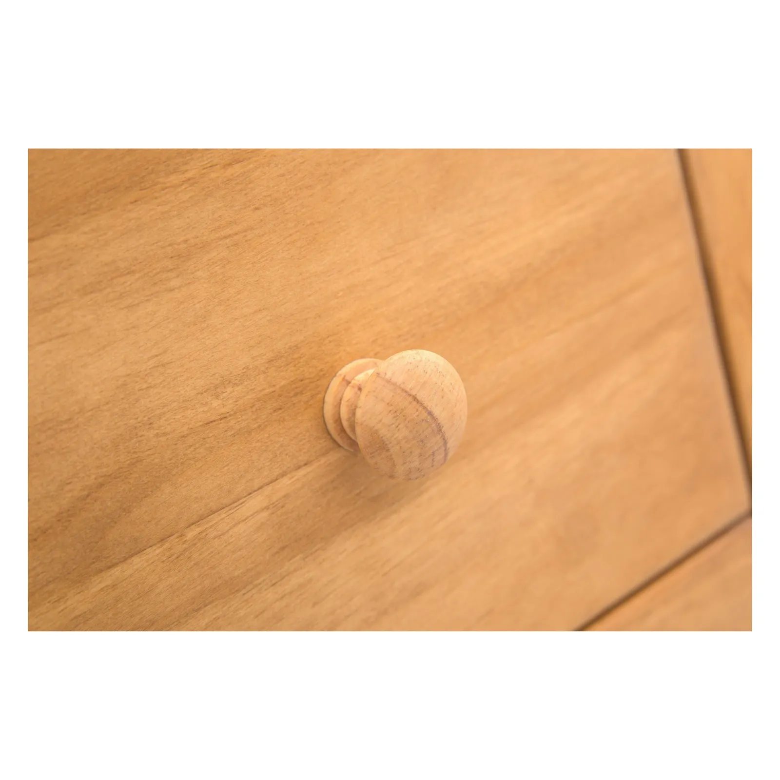 Cabinet Bits Lucca 3 Drawer Desk - Dressing Table Wood Knob in Light Brown 5
