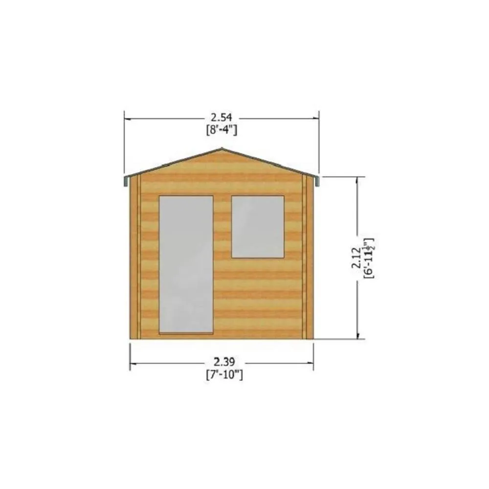 Shires Avesbury Log Cabin Home Office Garden Room Approx 8 x 8 Feet in Brown 4