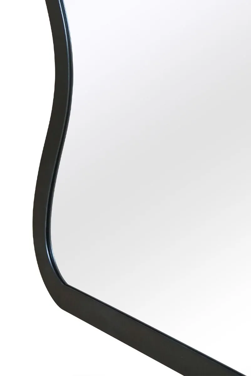 MirrorOutlet Black Metal Rectangular Wavy Framed Garden Wall Mirror (170 X 80CM) 3