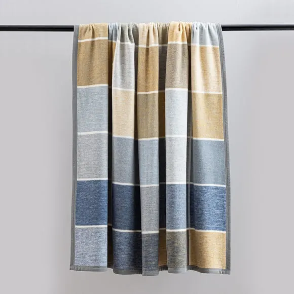 Super Soft Textured Check Blue Throw Blanket 2