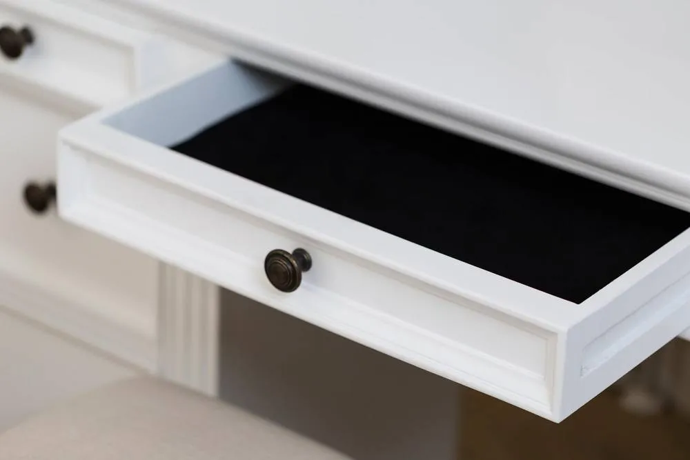 Statement Furniture Gainsborough White Dressing Table with 7 Drawers 5