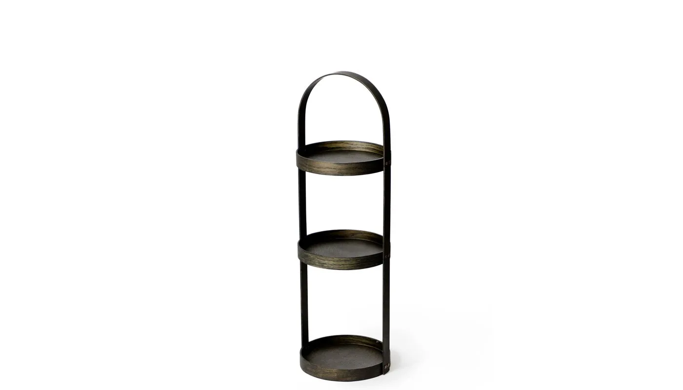 Wireworks Dark Oak Round Caddy 3 Tray Mezza 1