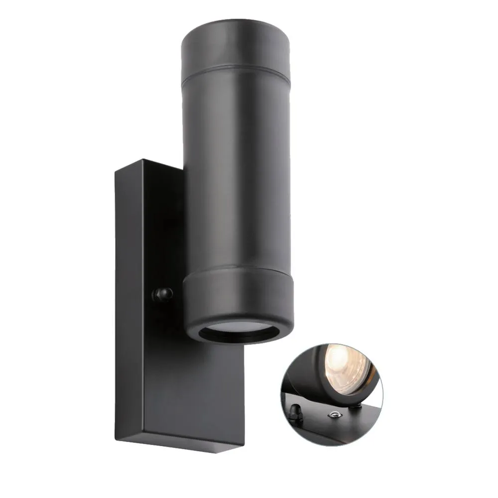 First Choice Lighting Set of 2 Gale - Polypropylene Coastal Dusk Dawn Wall Lights in Black 3