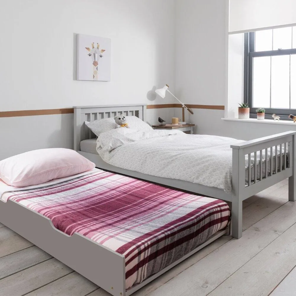 Nöa and Nani Hampshire Single Bed Frame with Spacesaver Pull-Out Trundle in Grey 2