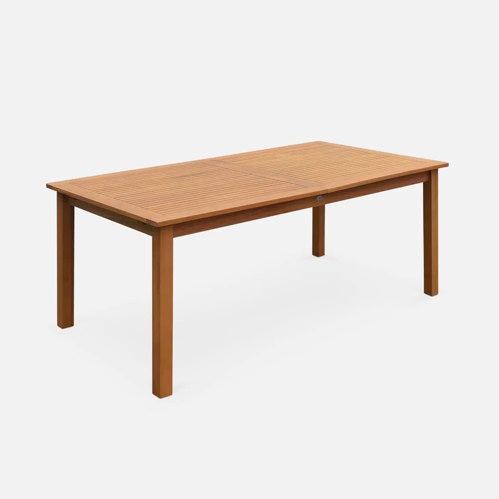 sweeek 8 To 10-seater Extendable Wooden Garden Table in Light Brown 3