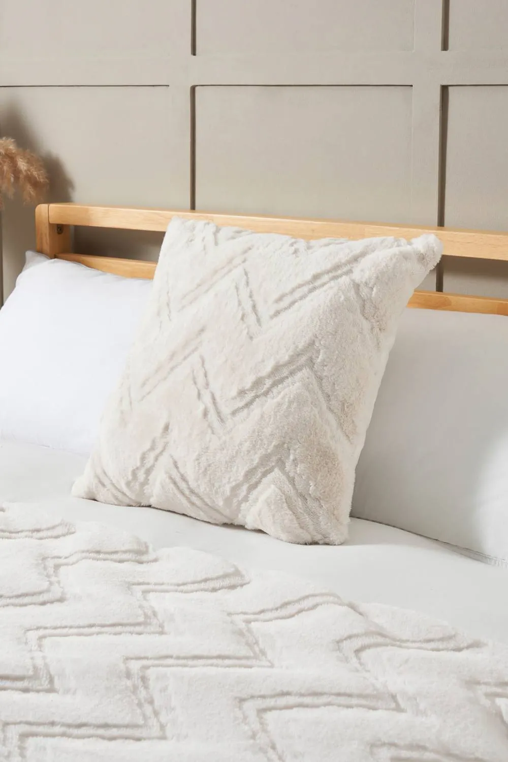 BHS Cheveron Cushion in Cream 1