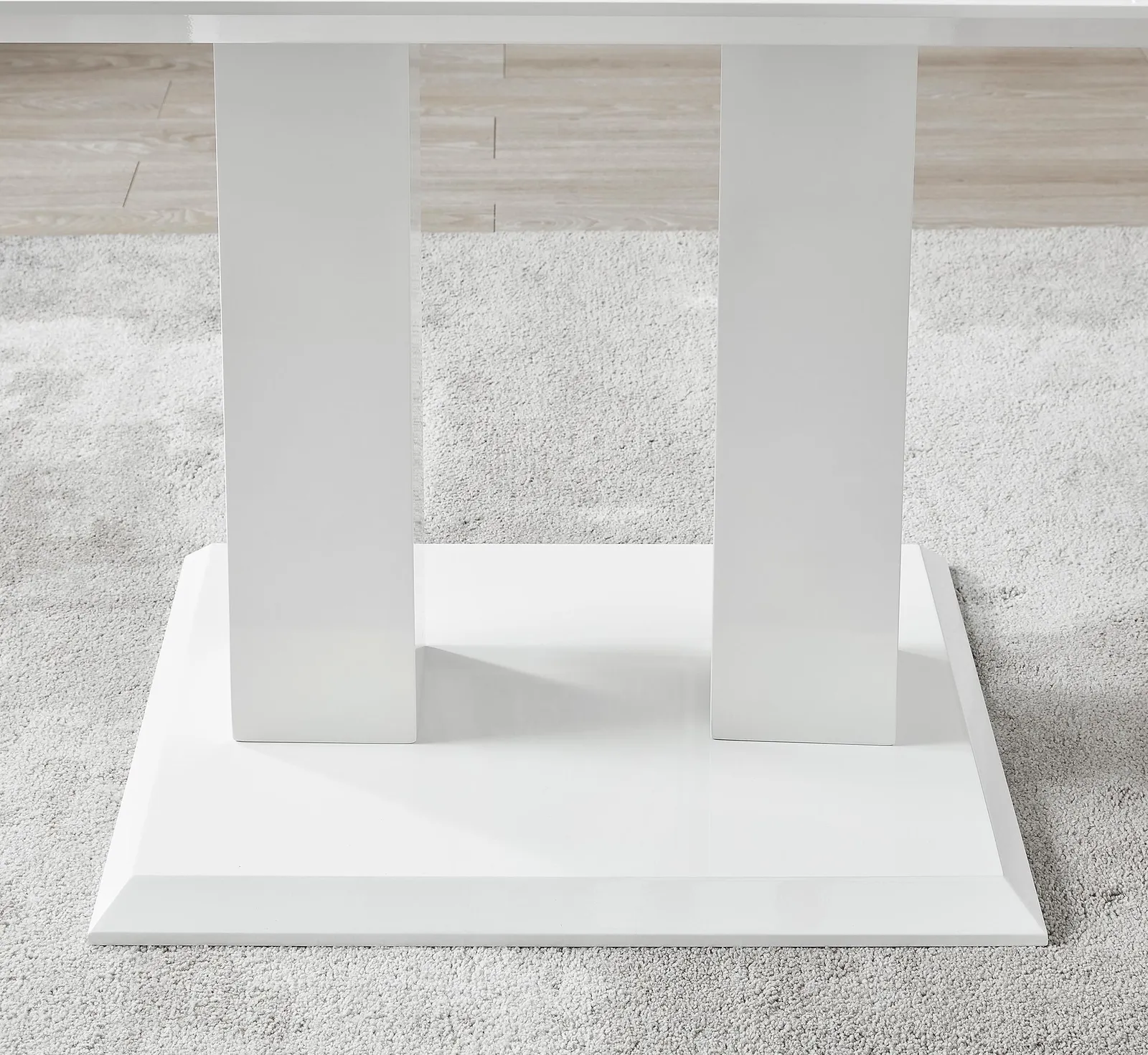 FurnitureboxUK Imperia 4 Seater Modern White High Gloss Rectangular Dining Table & 4 Milan Faux Leather Chairs in Mustard 6
