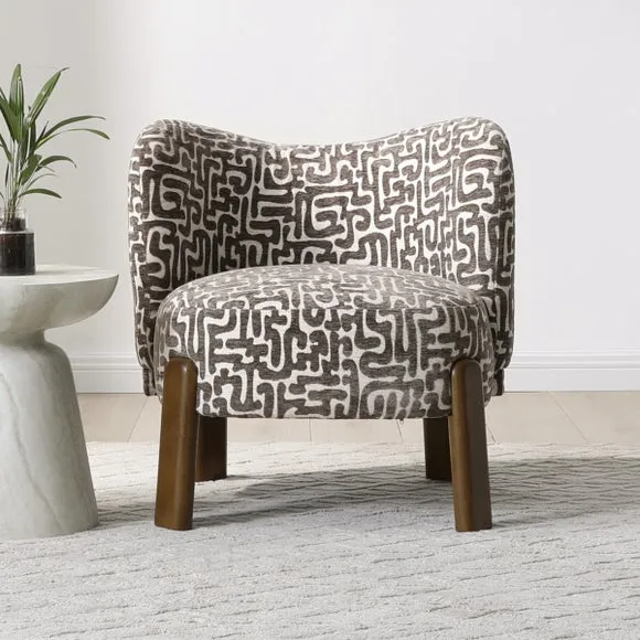 Cora Abstract Jacquard Print Accent Chair 2