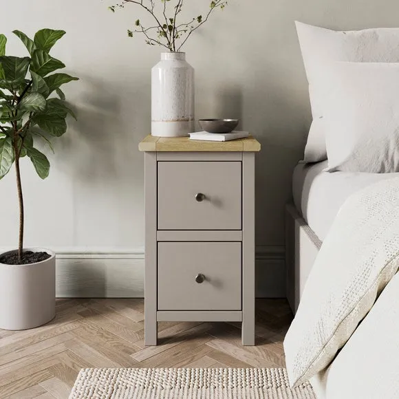 Olney Slim 2 Drawer Bedside Table 1