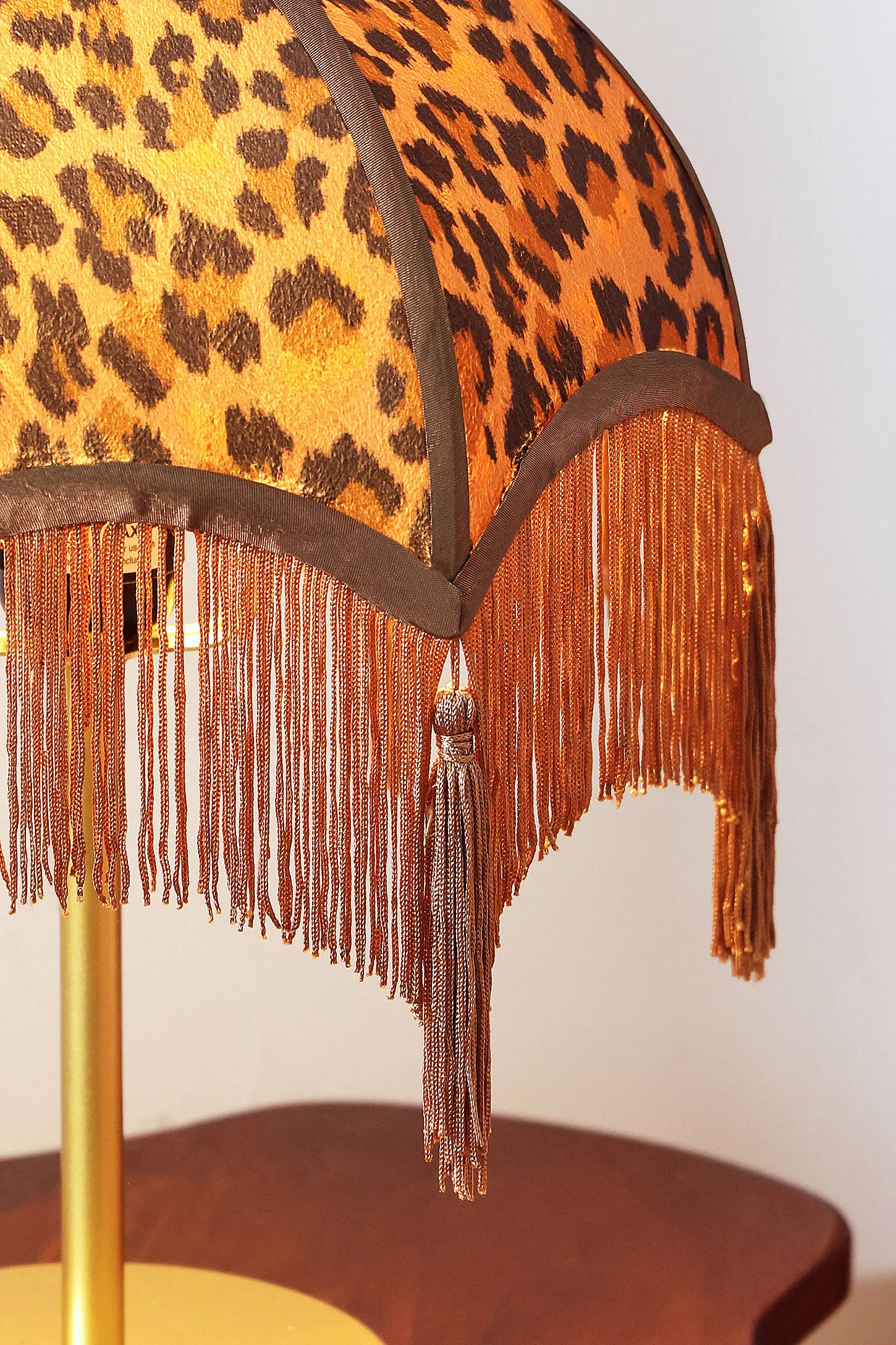 Leopard Print Modern Tassel Table Lamp - Brown 4
