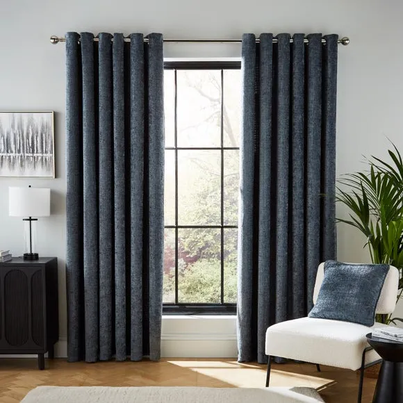 Cashton Chenille Heavyweight Eyelet Curtains 2